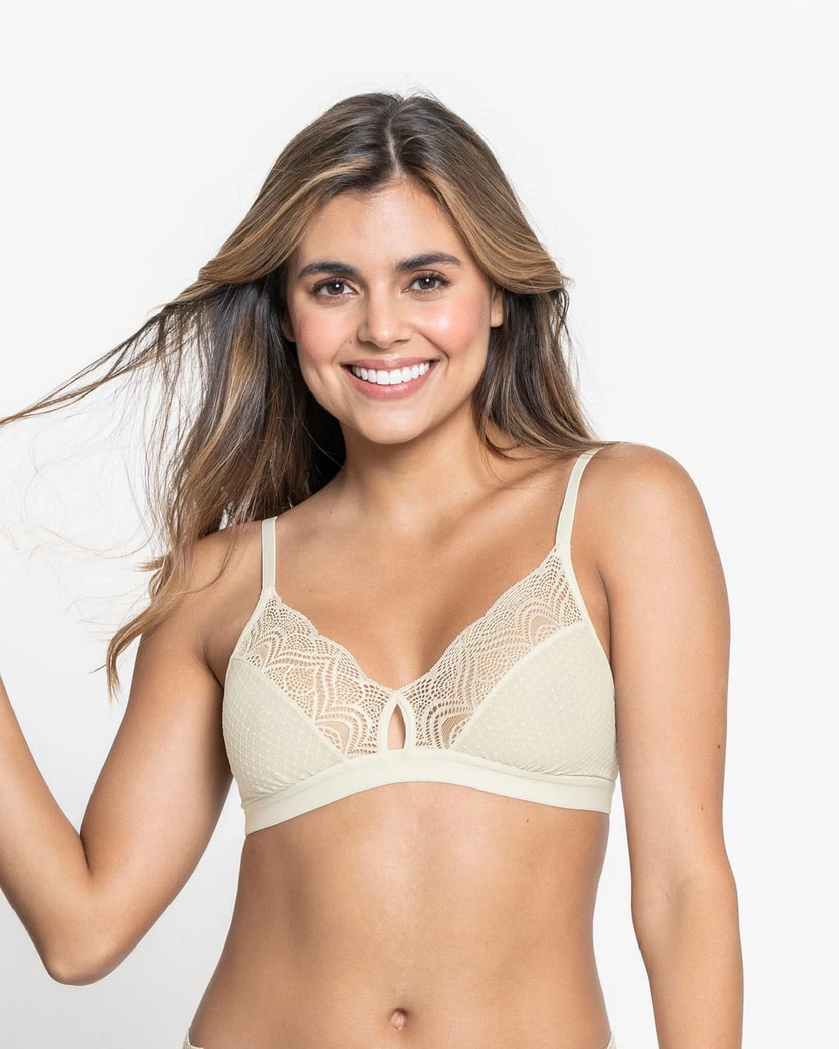 Triangle Lace Bralette With Buttonhole Cutout 6 Triangle Lace Bralette With Buttonhole Cutout - Image 4