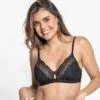 Triangle Lace Bralette With Buttonhole Cutout
