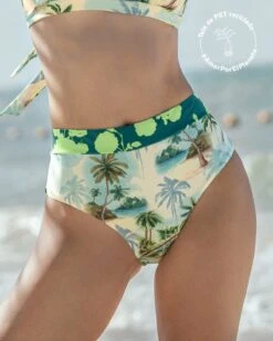 Eco-Friendly High-Waisted Slimming Bikini Bottom Made Of Recycled Plastic