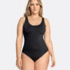 Scoop Back Cheeky Scalloped One-Piece Shaper Swimsuit -Leonisa Sale Store 19A045 700 1200X1500 usa 1