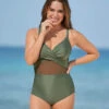 One-Piece Swimsuit With Slimming Compression And Tulle Cutouts 1 One-Piece Swimsuit With Slimming Compression And Tulle Cutouts -Leonisa Sale Store 19A057R 610 1200X1500 1