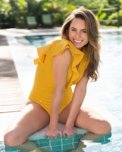 Ribbed One-Piece Slimming Swimsuit With Ruffles 22 Ribbed One-Piece Slimming Swimsuit With Ruffles -Leonisa Sale Store 19A103N 122 1200X1500 3