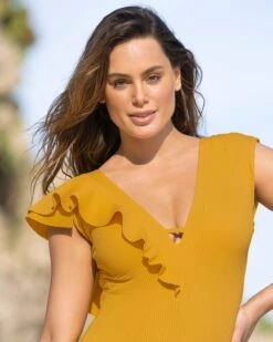 Ribbed One-Piece Slimming Swimsuit With Ruffles 24 Ribbed One-Piece Slimming Swimsuit With Ruffles -Leonisa Sale Store 19A103N 122 1200X1500 5