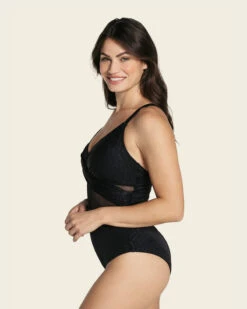 Slimming One Piece Swimsuit With Tulle And Draped Details 9 Slimming One Piece Swimsuit With Tulle And Draped Details -Leonisa Sale Store 19A124S 700 1200x1500 2023 UPD 3